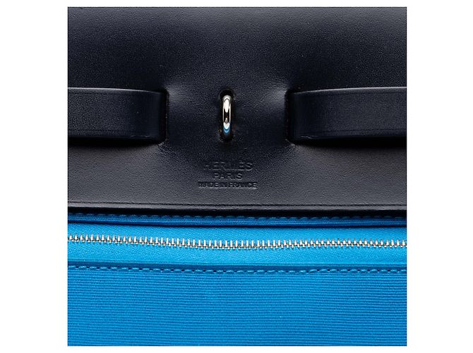 Hermès Blue Toile Herbag Zip 39 - vista 5