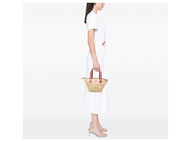 Gucci Beige GG Canvas Web Tote - Ansicht 6