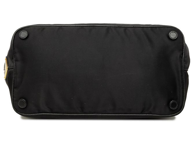 Borsa Prada Black Tessuto Canapa Logo Bow Satchel - vista 3