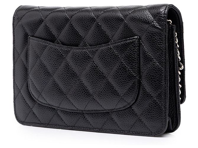 Chanel Black CC Quilted Caviar Wallet on Chain - vista 2