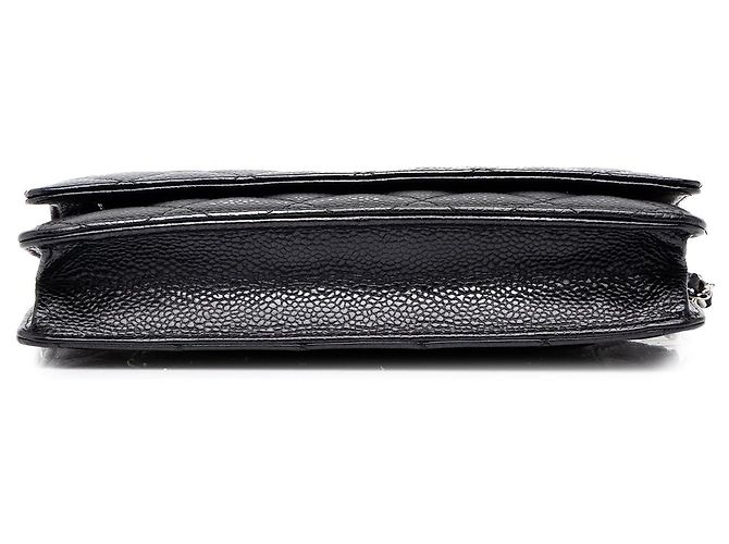 Chanel Black CC Quilted Caviar Wallet on Chain - vista 3