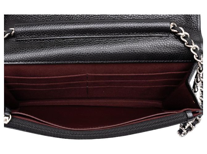 Chanel Black CC Quilted Caviar Wallet on Chain - vista 4