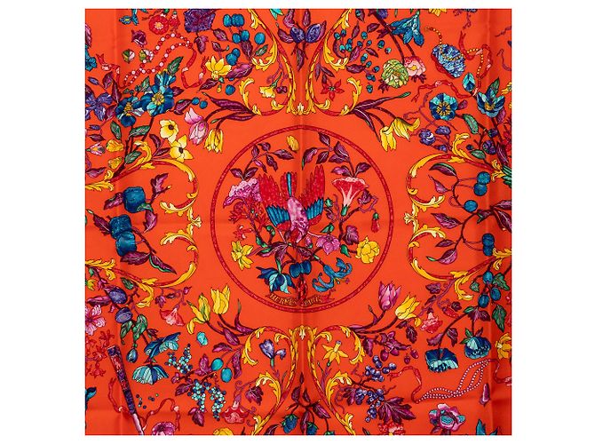 Foulard di seta Hermès Orange Pierres D Orient Et D Occident 90 - vista 2