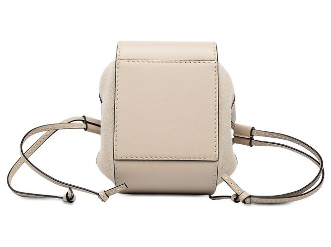 Mini Borsa Hammock LOEWE in pelle e tela beige - vista 3