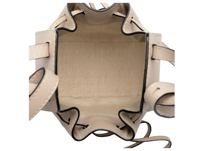 Mini Borsa Hammock LOEWE in pelle e tela beige - vista 4