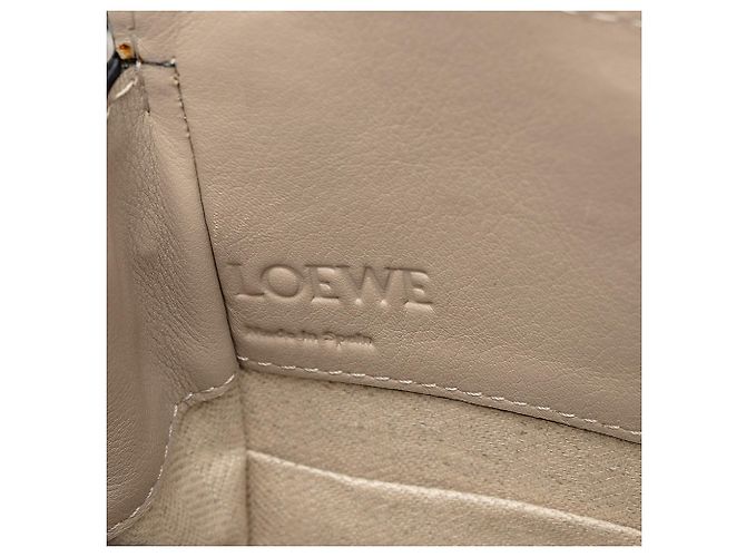 Mini Borsa Hammock LOEWE in pelle e tela beige - vista 5