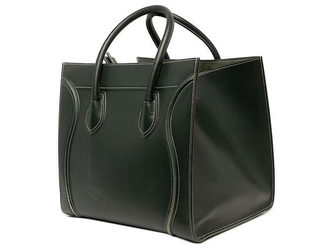 Céline Celine Phantom Luggage Tote Medium in pelle di vitello liscia nera - vista 2