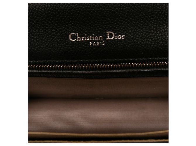 Dior Diorama Flap in pelle di vitello martellata nera Medium - vista 4