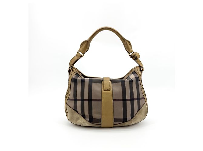 Burberry Ashwood Convertible Hobo House Check Canvas Medium - vista 2