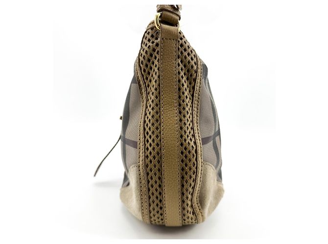 Burberry Ashwood Convertible Hobo House Check Canvas Medium - vista 3