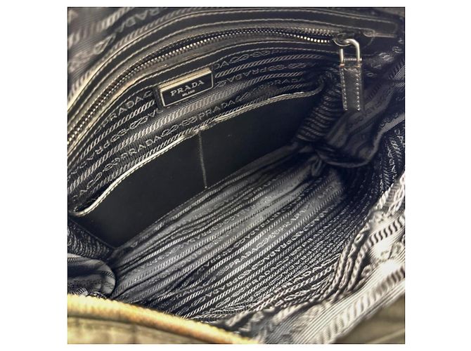 Borsa a tracolla Prada nera in nylon e pelle - vista 12