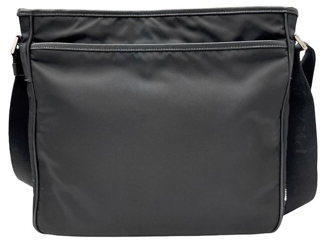 Borsa a tracolla Prada nera in nylon e pelle - vista 2