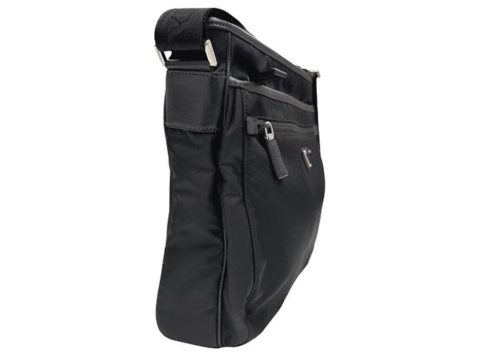 Borsa a tracolla Prada nera in nylon e pelle - vista 4