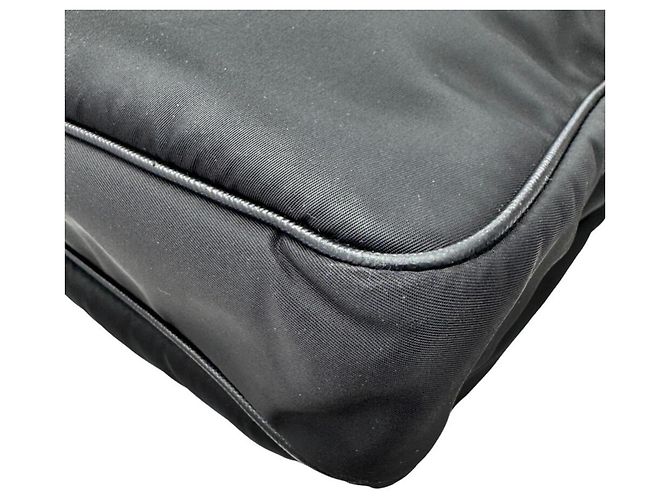 Borsa a tracolla Prada nera in nylon e pelle - vista 8
