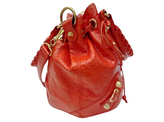 Balenciaga 285439 Mini Pom Leather Shoulder Bag - vista 3