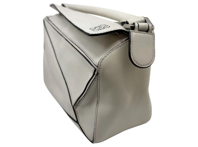 Borsa Loewe Puzzle Small in pelle bianca, borsa a spalla - vista 4