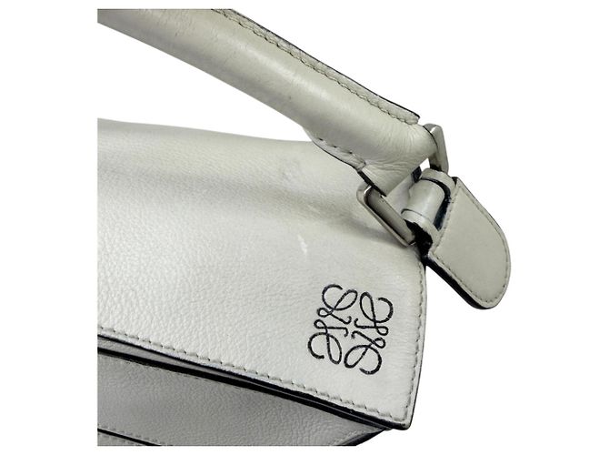 Borsa Loewe Puzzle Small in pelle bianca, borsa a spalla - vista 6