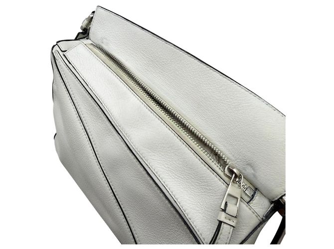 Borsa Loewe Puzzle Small in pelle bianca, borsa a spalla - vista 7