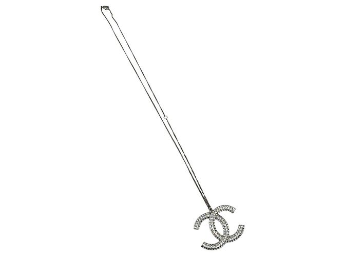 Collana Chanel Coco Argento e Strass - vista 3