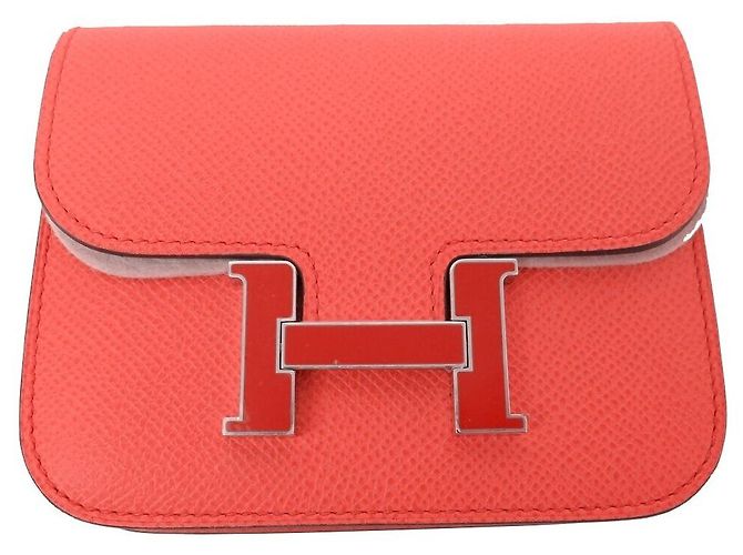 Hermès NEU HERMES CONSTANCE SLIM LACK EPSOM LEDER ROSE TEXAS WALLET - Ansicht 16