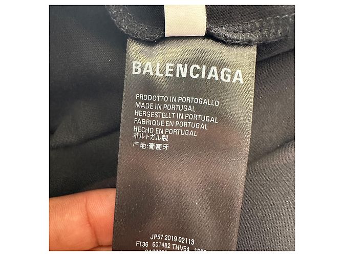Camiseta oversized Balenciaga BB en algodón negro - vista 10
