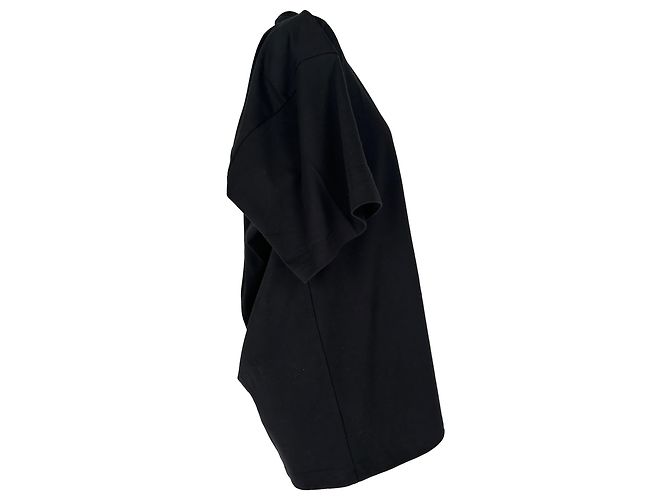 Camiseta oversized Balenciaga BB en algodón negro - vista 2