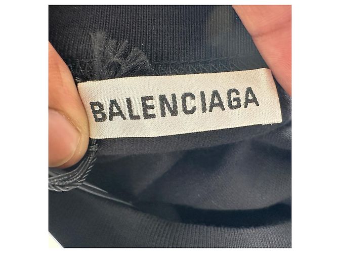 Camiseta oversized Balenciaga BB en algodón negro - vista 4