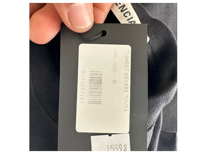 Camiseta oversized Balenciaga BB en algodón negro - vista 8