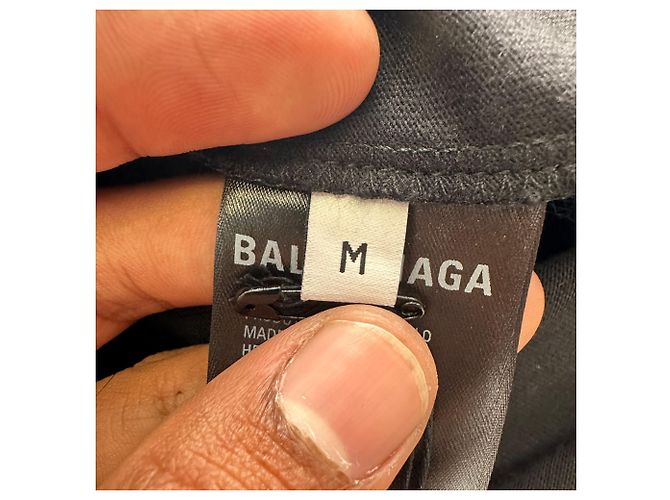 Camiseta oversized Balenciaga BB en algodón negro - vista 9