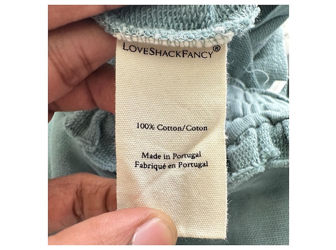 Pantalones de chándal Loveshackfancy con cintura elástica en algodón verde - vista 4