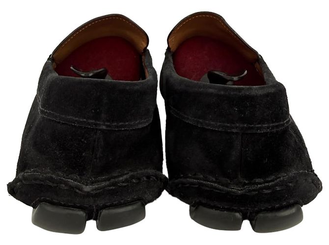 Mocassini in suede nero con placca logo Prada - vista 14