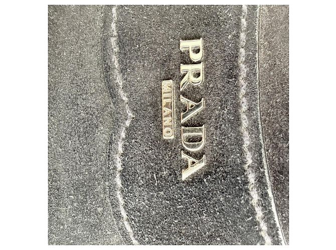 Mocassini in suede nero con placca logo Prada - vista 6