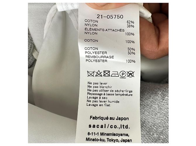 Sudadera con paneles Sacai en algodón gris - vista 10
