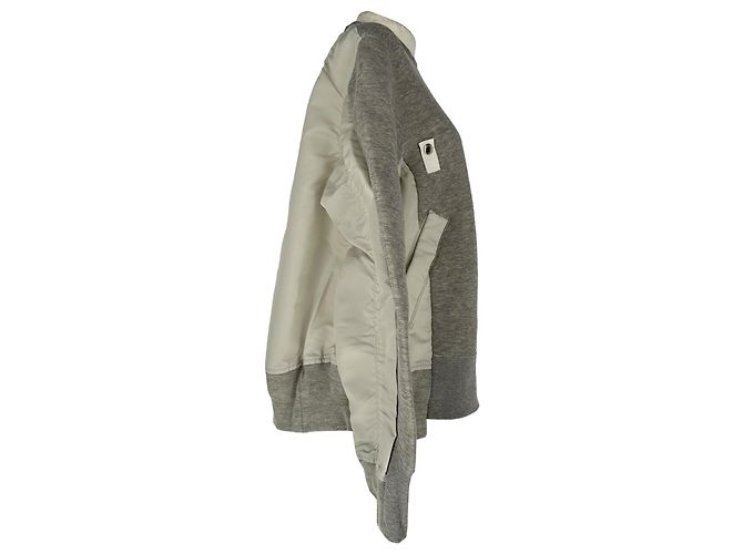 Sudadera con paneles Sacai en algodón gris - vista 2