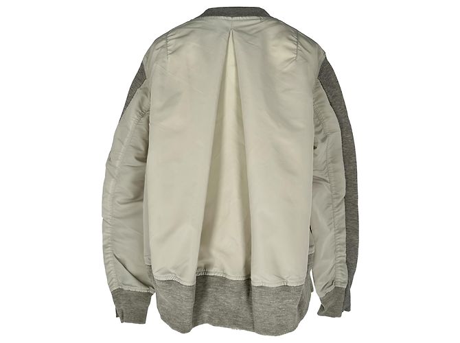 Sudadera con paneles Sacai en algodón gris - vista 3
