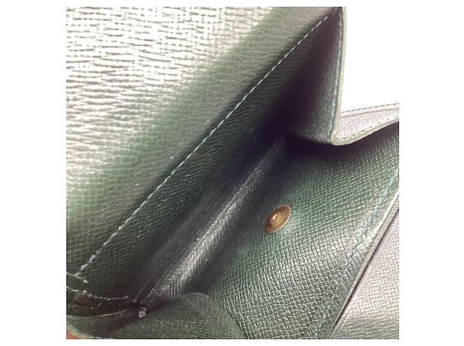 Portafoglio Bi-Fold Louis Vuitton in pelle verde - vista 7
