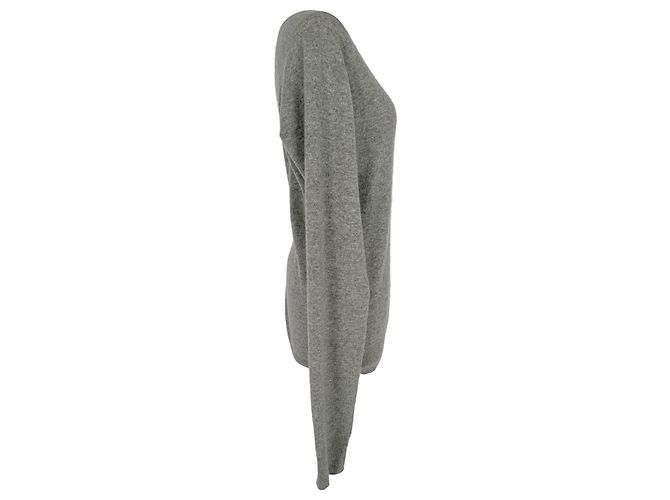 Autre Marque Yves Saint Laurent Logo-Sweatshirt aus grauer Wolle - Ansicht 2