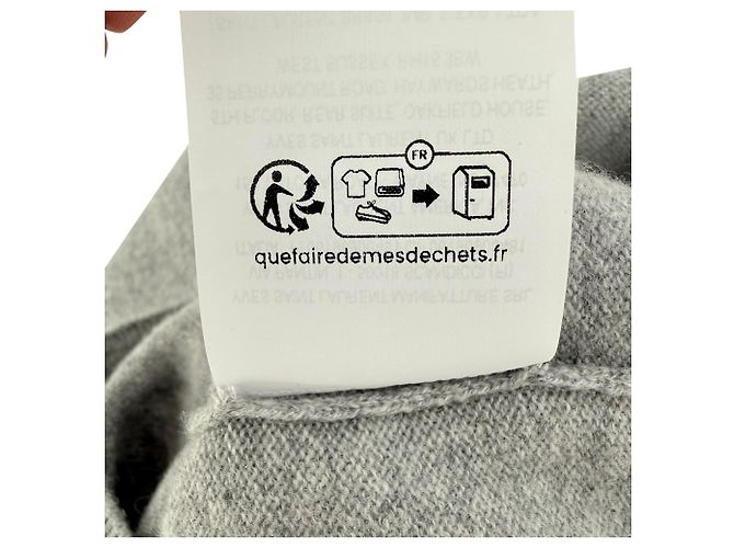 Autre Marque Yves Saint Laurent Logo-Sweatshirt aus grauer Wolle - Ansicht 3
