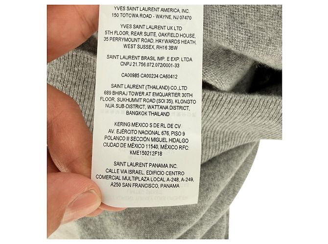Autre Marque Yves Saint Laurent Logo-Sweatshirt aus grauer Wolle - Ansicht 4