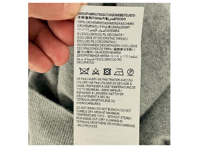 Autre Marque Yves Saint Laurent Logo-Sweatshirt aus grauer Wolle - Ansicht 5