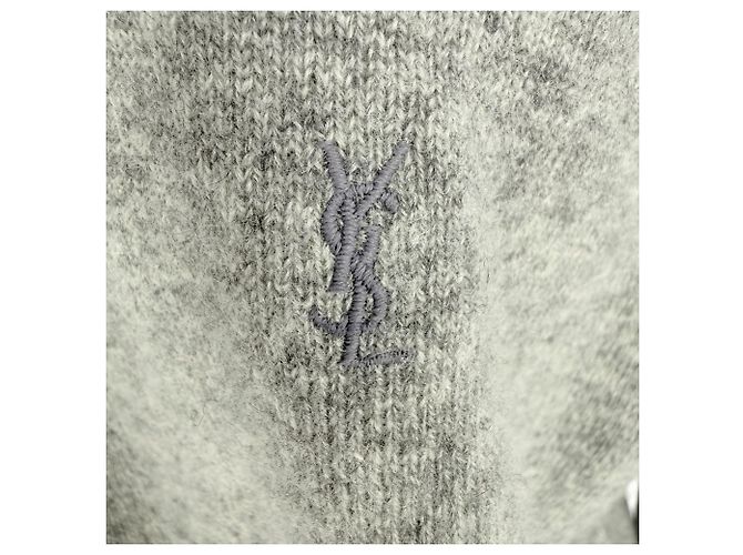 Autre Marque Yves Saint Laurent Logo-Sweatshirt aus grauer Wolle - Ansicht 8