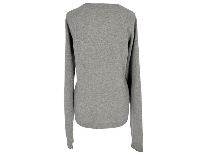 Autre Marque Yves Saint Laurent Logo-Sweatshirt aus grauer Wolle - Ansicht 9