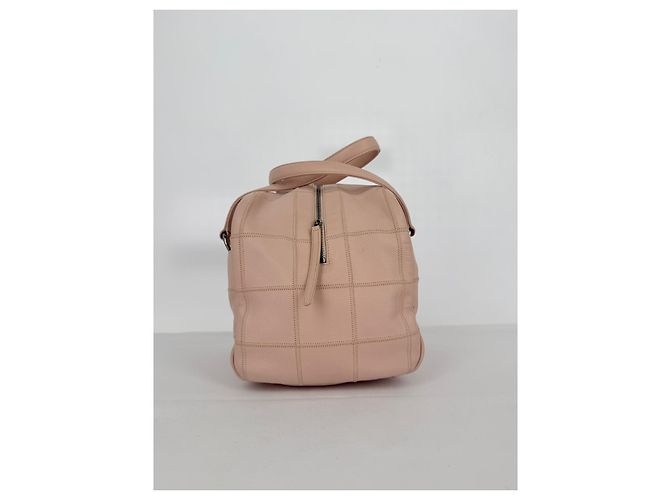 Borsa Chanel LAX Square Bowler in pelle rosa pastel - vista 20