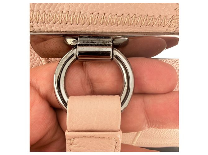 Borsa Chanel LAX Square Bowler in pelle rosa pastel - vista 5