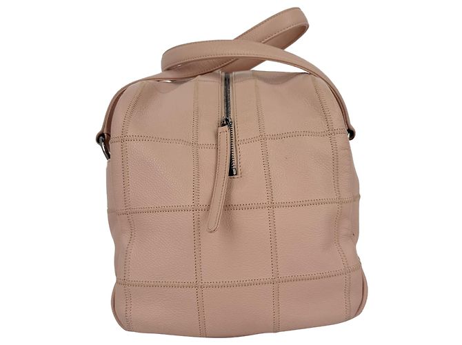 Borsa Chanel LAX Square Bowler in pelle rosa pastel - vista 6