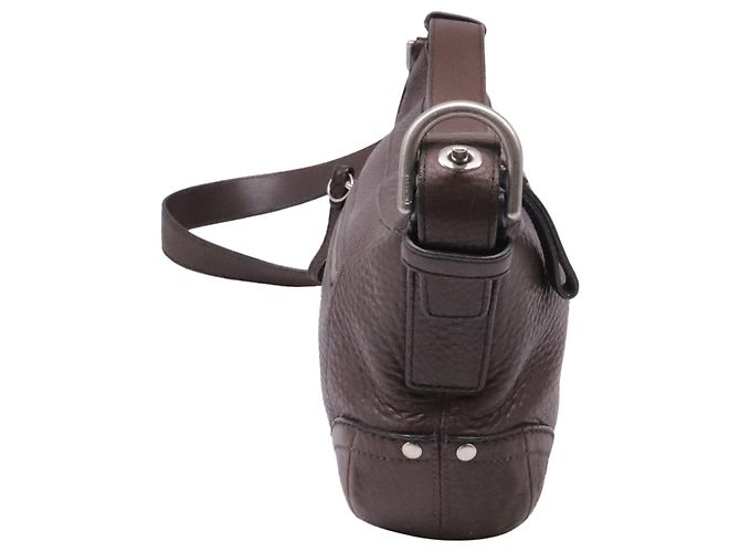 Borsa a tracolla Coach East West in pelle marrone - vista 3