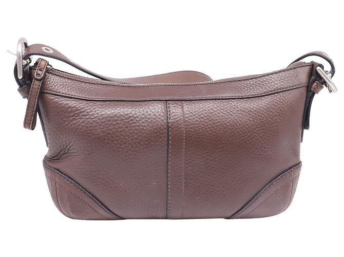 Borsa a tracolla Coach East West in pelle marrone - vista 4