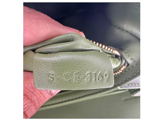 Céline Borsa Celine Triomphe in pelle verde oliva - vista 18
