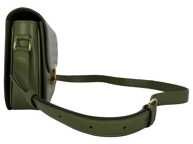 Céline Borsa Celine Triomphe in pelle verde oliva - vista 4