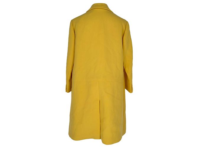 Manteau boutonné Miu Miu en laine jaune - vue 2
